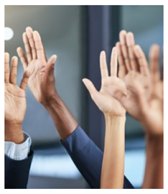 raised hands